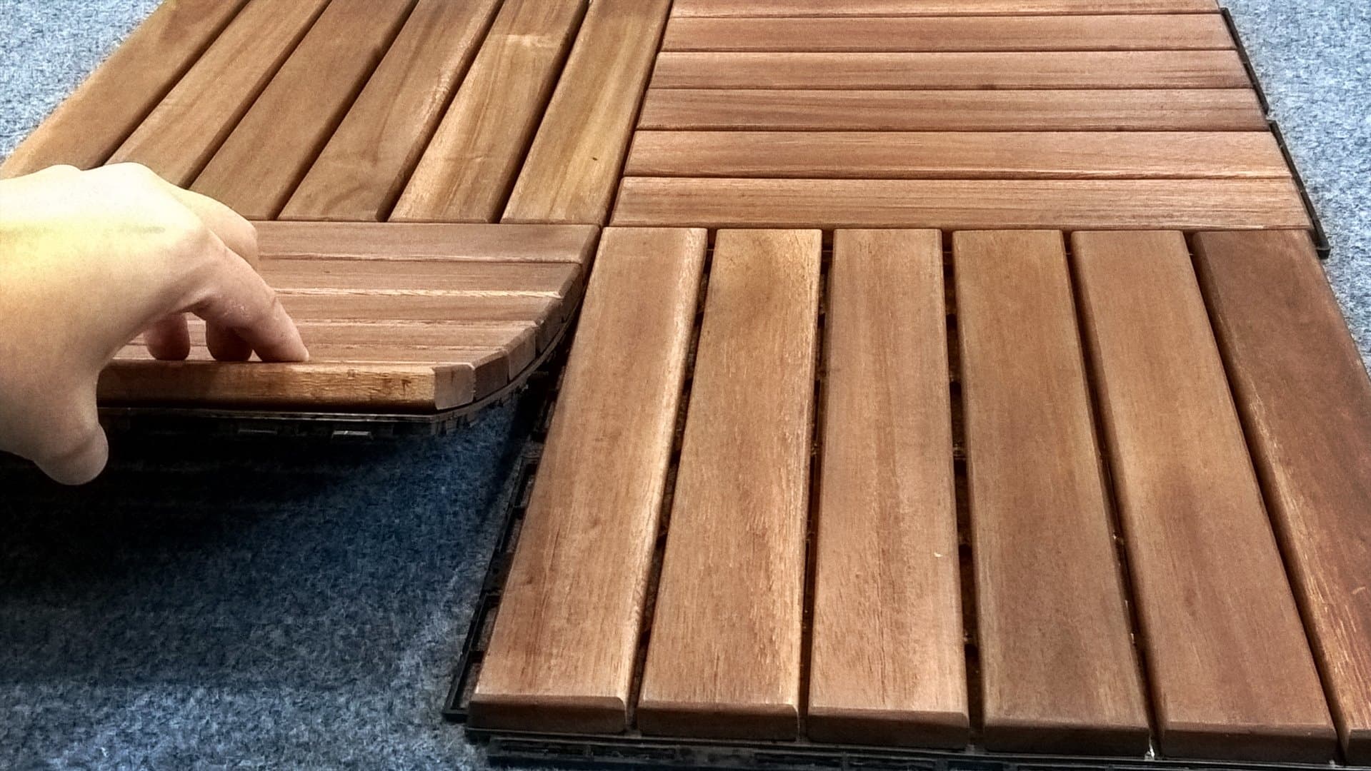 Acacia Wood Interlocking Deck Tiles